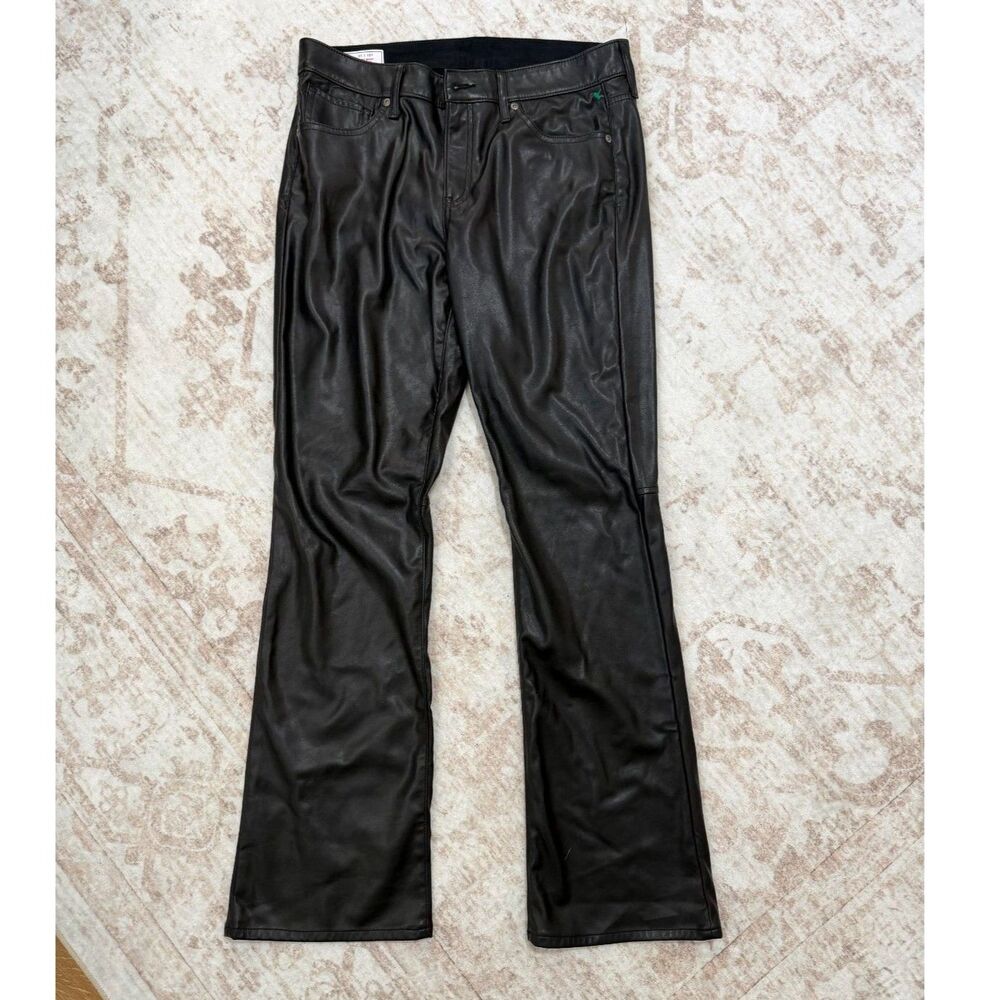 GAP Baby Boot Mid Rise Black Faux Leather Coated Bootcut Pants 31 / 12R